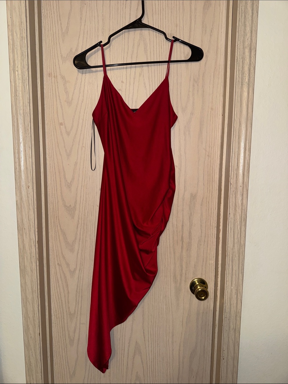 Lovely Day Red Asymmetrical Slip Dress